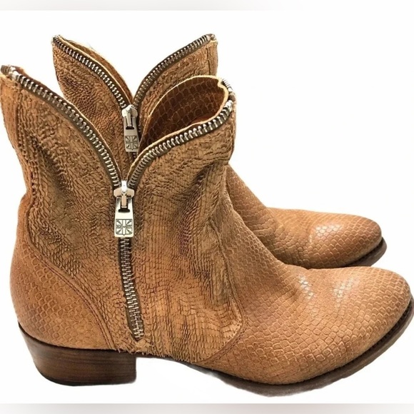 Pantanetti Python Suede Leather Boots 38 Made in Italy Exotic Designer Ankle - Picture 12 of 12